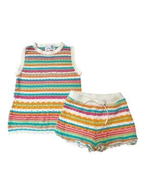 Love & Grow Retro Stripe Knit Tank Set Size 7/8